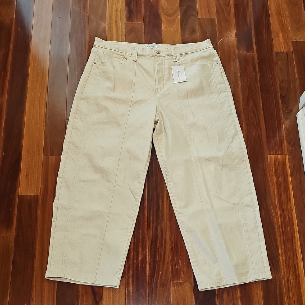 Jessica Simpson Wide Leg Jeans in Light Beige